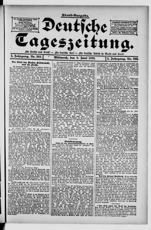 Deutsche Tageszeitung vom 08.06.1898