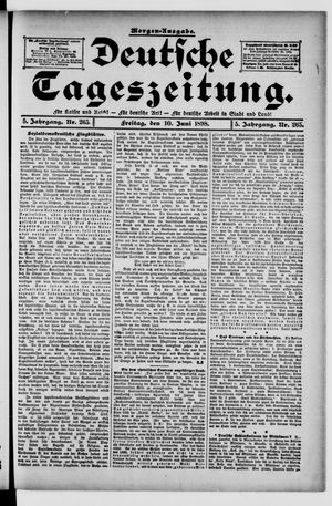 Deutsche Tageszeitung on Jun 10, 1898