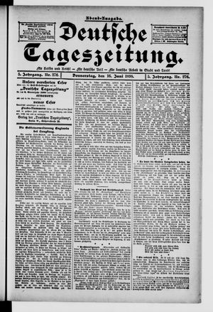 Deutsche Tageszeitung vom 16.06.1898
