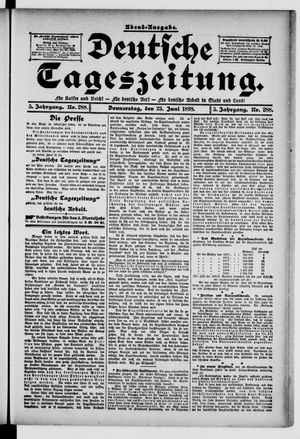 Deutsche Tageszeitung vom 23.06.1898