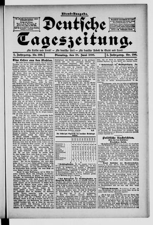Deutsche Tageszeitung vom 28.06.1898
