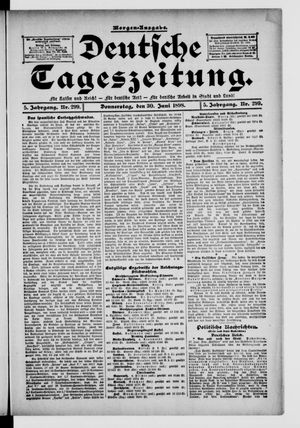 Deutsche Tageszeitung on Jun 30, 1898