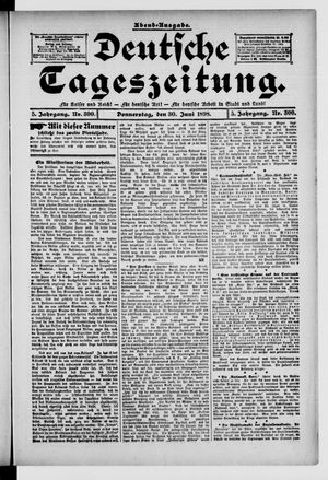 Deutsche Tageszeitung on Jun 30, 1898