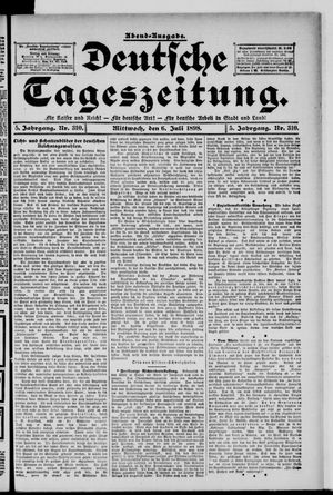 Deutsche Tageszeitung on Jul 6, 1898