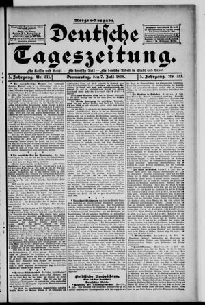 Deutsche Tageszeitung vom 07.07.1898