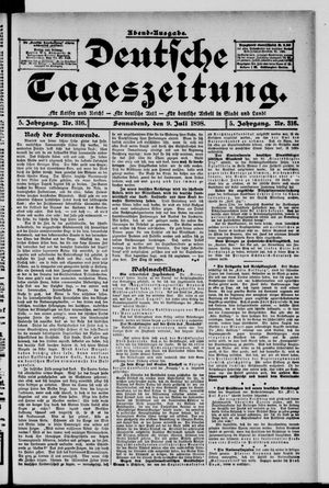 Deutsche Tageszeitung on Jul 9, 1898
