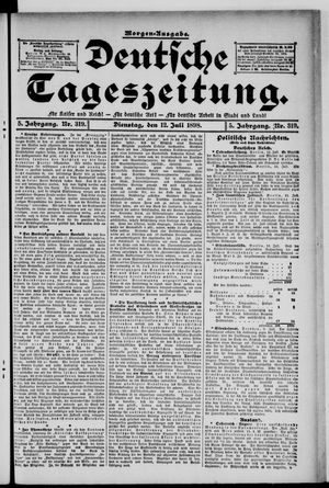 Deutsche Tageszeitung vom 12.07.1898
