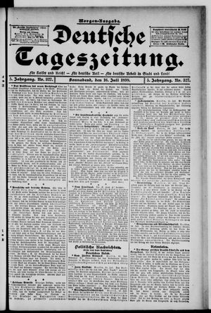 Deutsche Tageszeitung on Jul 16, 1898
