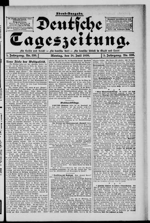 Deutsche Tageszeitung vom 18.07.1898