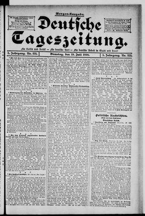 Deutsche Tageszeitung on Jul 19, 1898