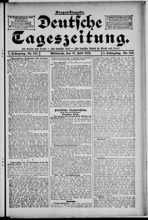 Deutsche Tageszeitung vom 27.07.1898