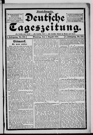 Deutsche Tageszeitung vom 02.08.1898