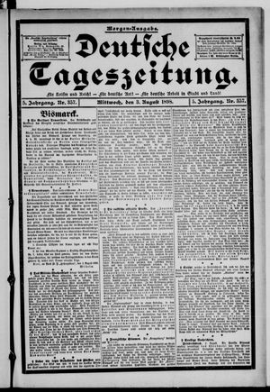 Deutsche Tageszeitung vom 03.08.1898