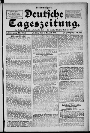 Deutsche Tageszeitung vom 05.08.1898