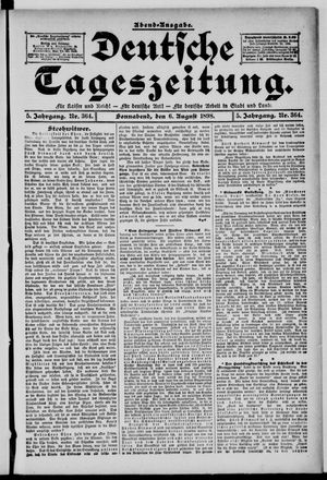 Deutsche Tageszeitung vom 06.08.1898