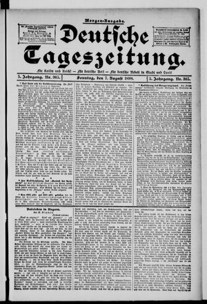 Deutsche Tageszeitung on Aug 7, 1898