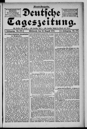 Deutsche Tageszeitung vom 10.08.1898