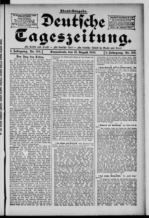 Deutsche Tageszeitung on Aug 13, 1898