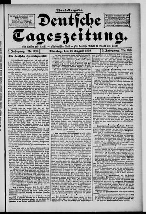 Deutsche Tageszeitung vom 16.08.1898
