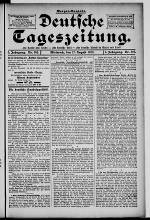 Deutsche Tageszeitung on Aug 17, 1898