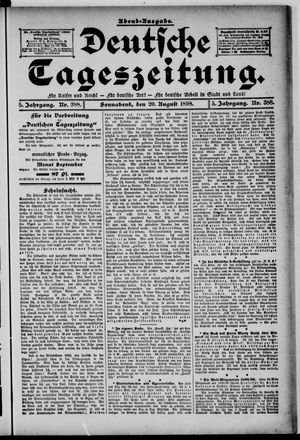 Deutsche Tageszeitung on Aug 20, 1898