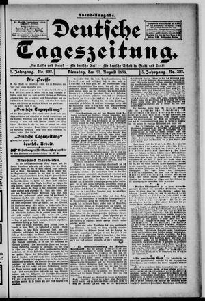 Deutsche Tageszeitung vom 23.08.1898