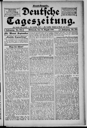 Deutsche Tageszeitung on Aug 24, 1898
