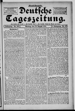 Deutsche Tageszeitung vom 29.08.1898
