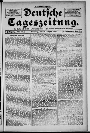 Deutsche Tageszeitung vom 30.08.1898