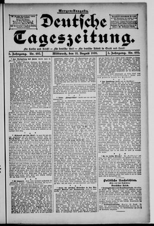 Deutsche Tageszeitung vom 31.08.1898