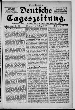 Deutsche Tageszeitung on Aug 31, 1898