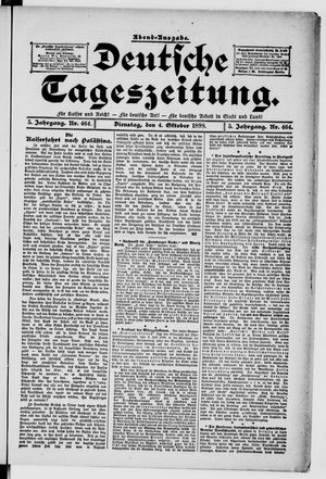 Deutsche Tageszeitung on Oct 4, 1898