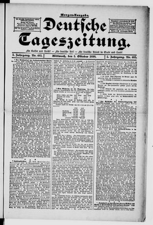 Deutsche Tageszeitung vom 05.10.1898