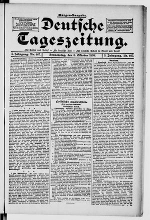 Deutsche Tageszeitung vom 06.10.1898
