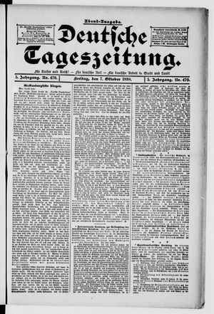 Deutsche Tageszeitung on Oct 7, 1898