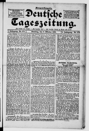 Deutsche Tageszeitung on Oct 9, 1898