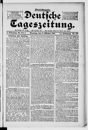 Deutsche Tageszeitung vom 11.10.1898