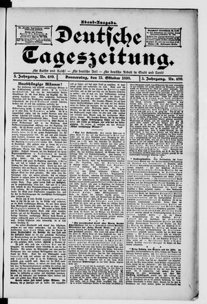 Deutsche Tageszeitung vom 13.10.1898