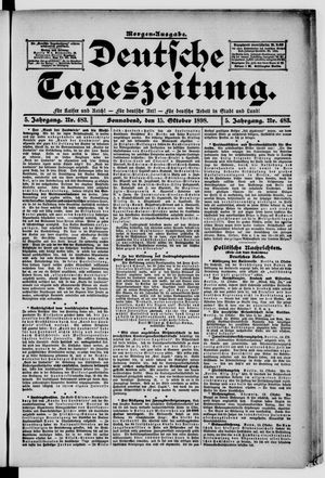 Deutsche Tageszeitung vom 15.10.1898