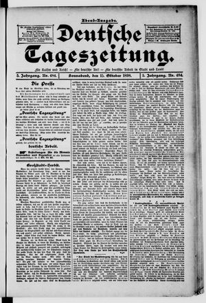 Deutsche Tageszeitung vom 15.10.1898