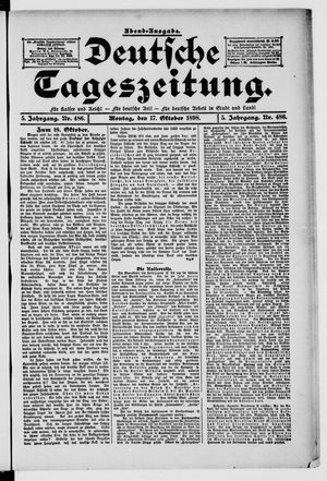 Deutsche Tageszeitung on Oct 17, 1898