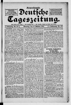 Deutsche Tageszeitung on Oct 18, 1898