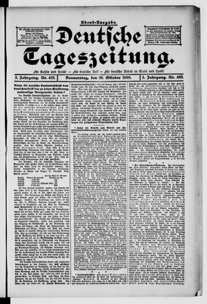 Deutsche Tageszeitung vom 20.10.1898