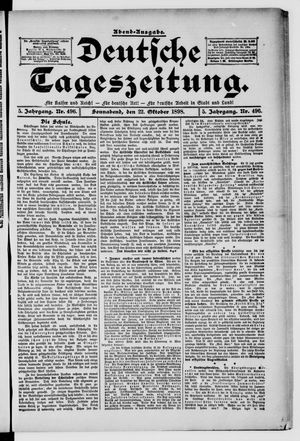 Deutsche Tageszeitung vom 22.10.1898