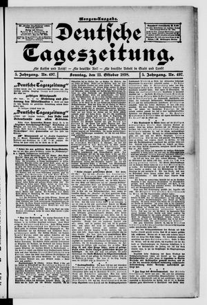 Deutsche Tageszeitung vom 23.10.1898