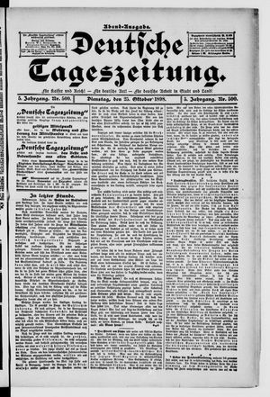Deutsche Tageszeitung on Oct 25, 1898