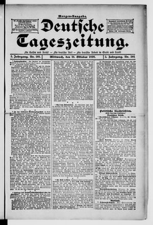 Deutsche Tageszeitung on Oct 26, 1898