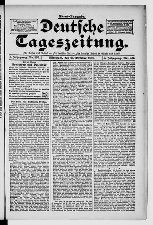 Deutsche Tageszeitung vom 26.10.1898