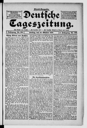 Deutsche Tageszeitung vom 28.10.1898