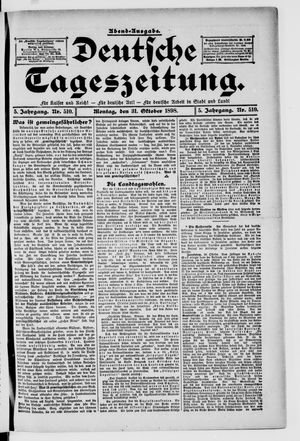 Deutsche Tageszeitung vom 31.10.1898